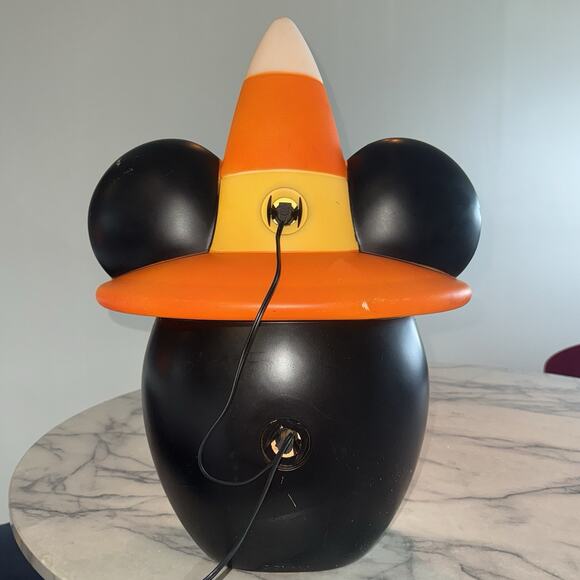 Gemmy Disney 2ft Halloween Lighted Mickey Mouse Candy Corn Hat Blow Mold Lamp - Picture 7 of 13
